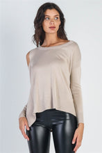 Load image into Gallery viewer, UNIQ Cold Shoulder Long Sleeve Knit Top
