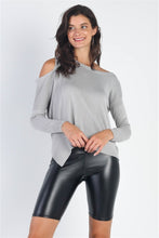 Load image into Gallery viewer, UNIQ Cold Shoulder Long Sleeve Knit Top
