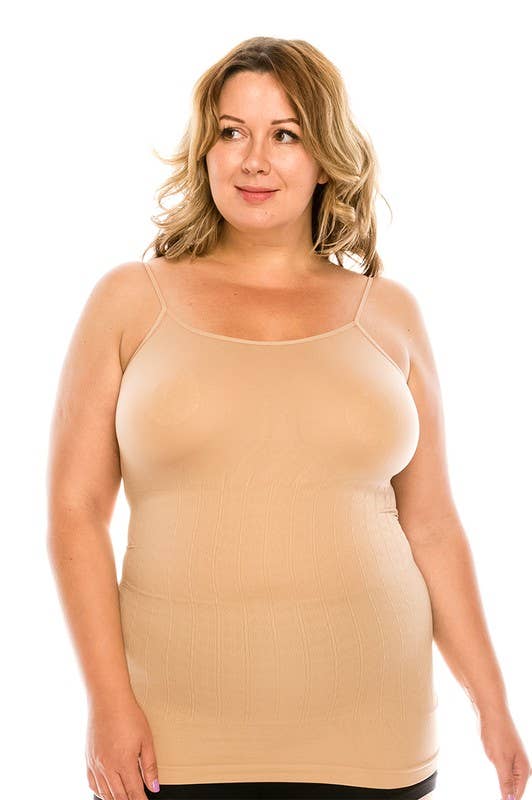 2006Q| Plus Size Tummy Control Camisole, Nude