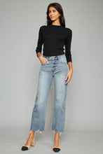 Load image into Gallery viewer, Kancan High Waist Raw Hem Cropped Wide Leg Jeans
