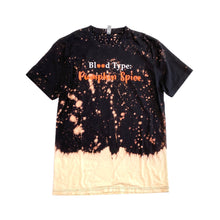 Load image into Gallery viewer, Blood Type Pumpkin Spice Bleached Graphic Tee
