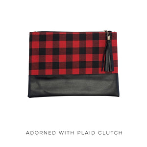 Adorned with Plaid Clutch