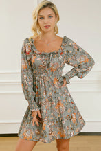 Load image into Gallery viewer, Printed Smocked Lantern Sleeve Tiered Dress
