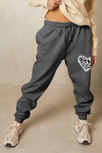 Load image into Gallery viewer, Simply Love Simply Love Full Size Drawstring Heart Graphic Long Sweatpants
