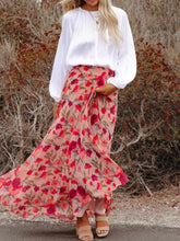 Load image into Gallery viewer, Printed Elastic Waist Pleated Maxi Skirt
