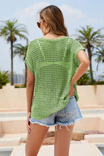 Load image into Gallery viewer, Double Take Openwork Round Neck Short Sleeve Knit Cover Up
