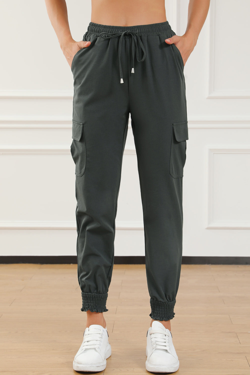 Drawstring High Waist Joggers With Pockets