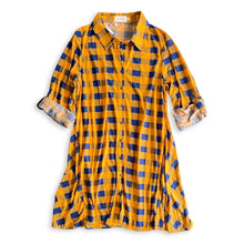 Load image into Gallery viewer, Lookin&#39; Cute Plaid Shirt Dress in Mustard
