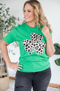 Leopard Clover Graphic Tee