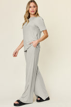 Load image into Gallery viewer, Double Take Full Size Round Neck Short Sleeve T-Shirt and Wide Leg Pants Set
