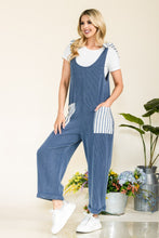 Load image into Gallery viewer, Celeste Full Size Stripe Contrast Pocket Rib Jumpsuit
