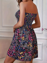 Load image into Gallery viewer, Full Size Smocked Printed Tube Mini Dress
