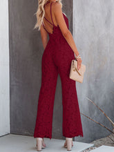 Load image into Gallery viewer, Lace V-Neck Spaghetti Strap Jumpsuit
