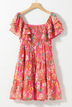 Load image into Gallery viewer, Ruffled Printed Square Neck Dress
