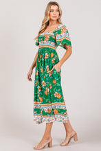 Load image into Gallery viewer, SAGE + FIG Printed Smocked Short Sleeve Midi Dress
