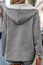 Load image into Gallery viewer, Textured Half Button Dropped Shoulder Hoodie
