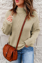 Load image into Gallery viewer, Fringe Detail Mixed Knit Sweater
