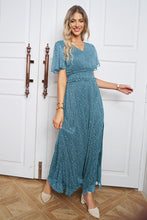 Load image into Gallery viewer, V-Neck High Slit Glitter Maxi Dress

