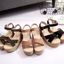 Load image into Gallery viewer, Crisscross Open Toe Wedge Sandals

