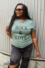 Load image into Gallery viewer, Simply Love Full Size ROCK ＆ LOVE Short Sleeve T-Shirt
