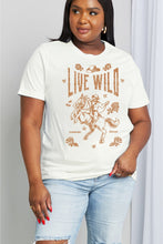Load image into Gallery viewer, Simply Love Full Size LIVE WILD ROAM FREE Graphic Cotton Tee
