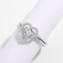 Load image into Gallery viewer, 2 Piece Heart Shape Zircon 925 Sterling Silver Ring
