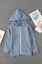 Load image into Gallery viewer, Girls Zip-Up Drawstring Hooded Jacket with Pockets
