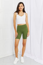 Load image into Gallery viewer, Zenana Fearless Full Size Brushed Biker Shorts in Olive
