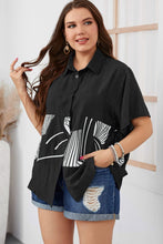 Load image into Gallery viewer, Plus Size Printed Flutter Sleeve Shirt
