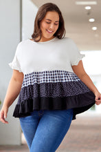 Load image into Gallery viewer, Plus Size Plaid Color Block Tiered Blouse
