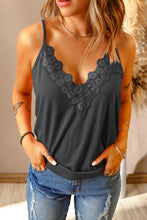 Load image into Gallery viewer, Full Size Lace Trim V-Neck Cami Top
