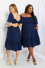 Load image into Gallery viewer, Davi &amp; Dani Full Size Let&#39;s Laugh Smocked Bow-Look Back Dress
