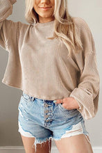 Load image into Gallery viewer, Round Neck Drop Shoulder Long Sleeve Top
