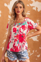 Load image into Gallery viewer, Floral Tie Back Square Neck Blouse
