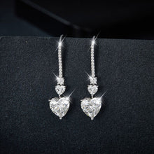 Load image into Gallery viewer, 5.44 Carat 925 Sterling Silver Moissanite Heart Drop Earrings
