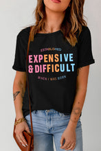 Load image into Gallery viewer, Slogan Graphic Cuffed Sleeve Tee
