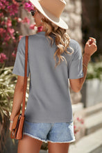 Load image into Gallery viewer, Button Detail Dropped Shoulder Waffle Knit Top
