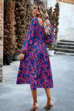 Load image into Gallery viewer, Printed Balloon Sleeve Pocketed Midi Dress
