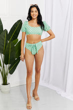 Load image into Gallery viewer, Marina West Swim Vacay Ready Puff Sleeve Bikini in Gum Leaf
