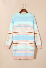 Load image into Gallery viewer, Color Block Pocketed Dropped Shoulder Cardigan

