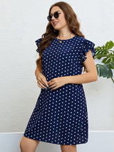 Load image into Gallery viewer, Plus Size Polka Dot Round Neck Dress

