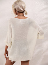 Load image into Gallery viewer, Boat Neck Cuffed Sleeve Slit Tunic Knit Top
