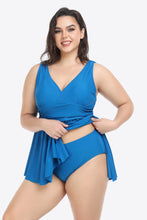 Load image into Gallery viewer, Plus Size Plunge Sleeveless Two-Piece Swimsuit
