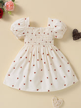 Load image into Gallery viewer, Baby Girl Heart Print Square Neck Dress
