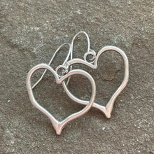Load image into Gallery viewer, Alloy Silver-Plated Heart Dangle Earrings
