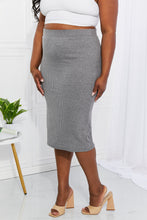 Load image into Gallery viewer, Zenana Full Size Effortless Class Ribbed Midi Skirt
