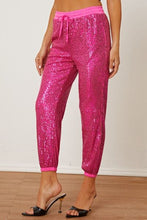 Load image into Gallery viewer, Sequin Drawstring Pants with Pockets
