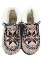 Load image into Gallery viewer, Women&#39;s Snowflake Woven Fleece Lined Moccasin Slipper
