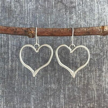 Load image into Gallery viewer, Alloy Silver-Plated Heart Dangle Earrings
