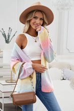 Load image into Gallery viewer, Contrast Balloon Sleeve Dropped Shoulder Cardigan
